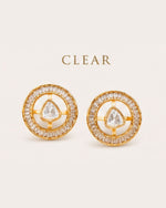 Aarini Convertible Kundan Stud Earrings | Ruby, Emerald & Clear