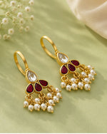 Bugadi Style Kundan & Pearl Ear Cuffs | Traditional & Festive Jewellery Cubic Zirconia Alloy Cuff Earring