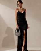 Midnight Crystal Shoulder Bag Rhinestone Mini Hobo Multipurpose Bag