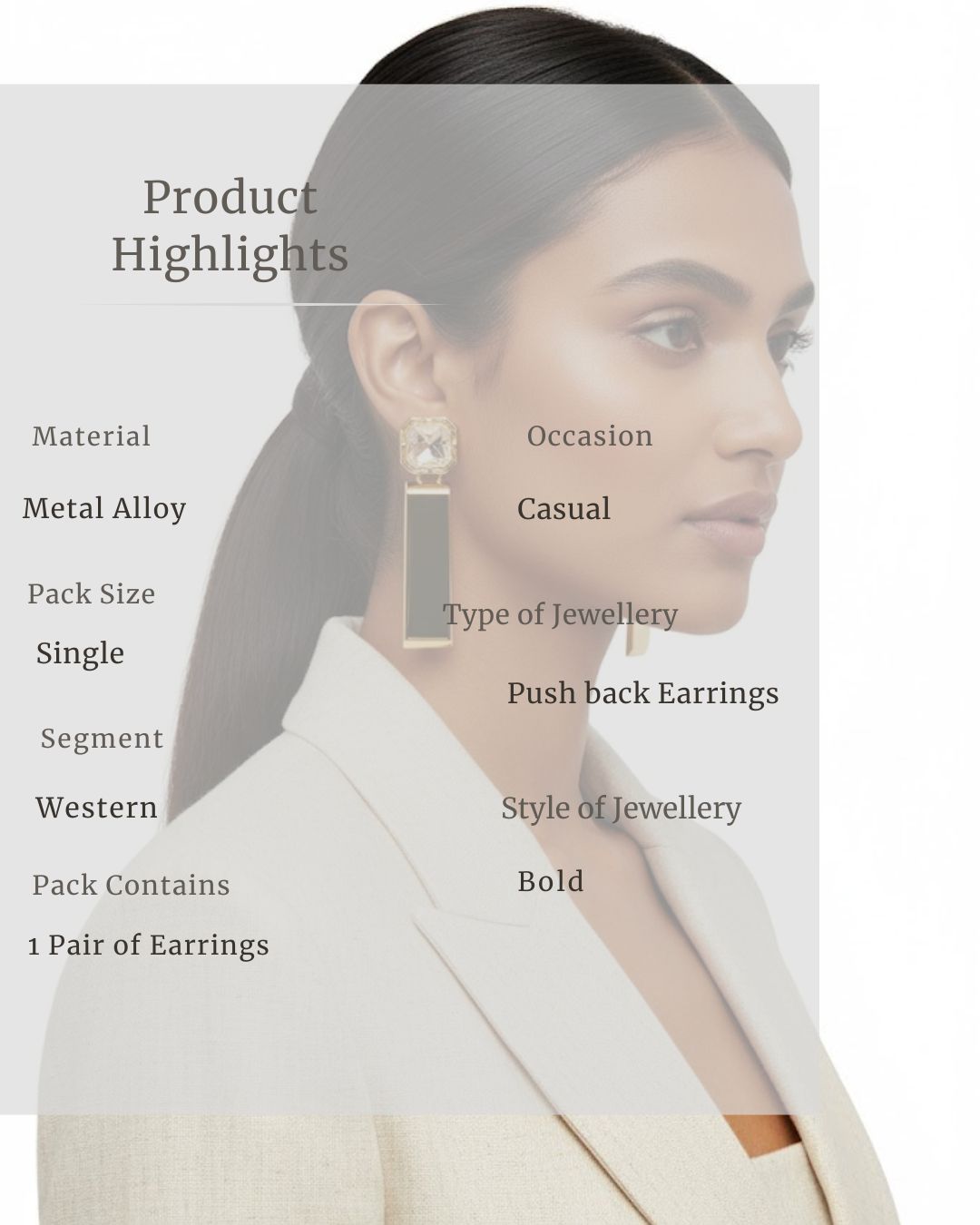 Celeste Crystal Bar Drop Earrings | Geometric Statement Earrings
