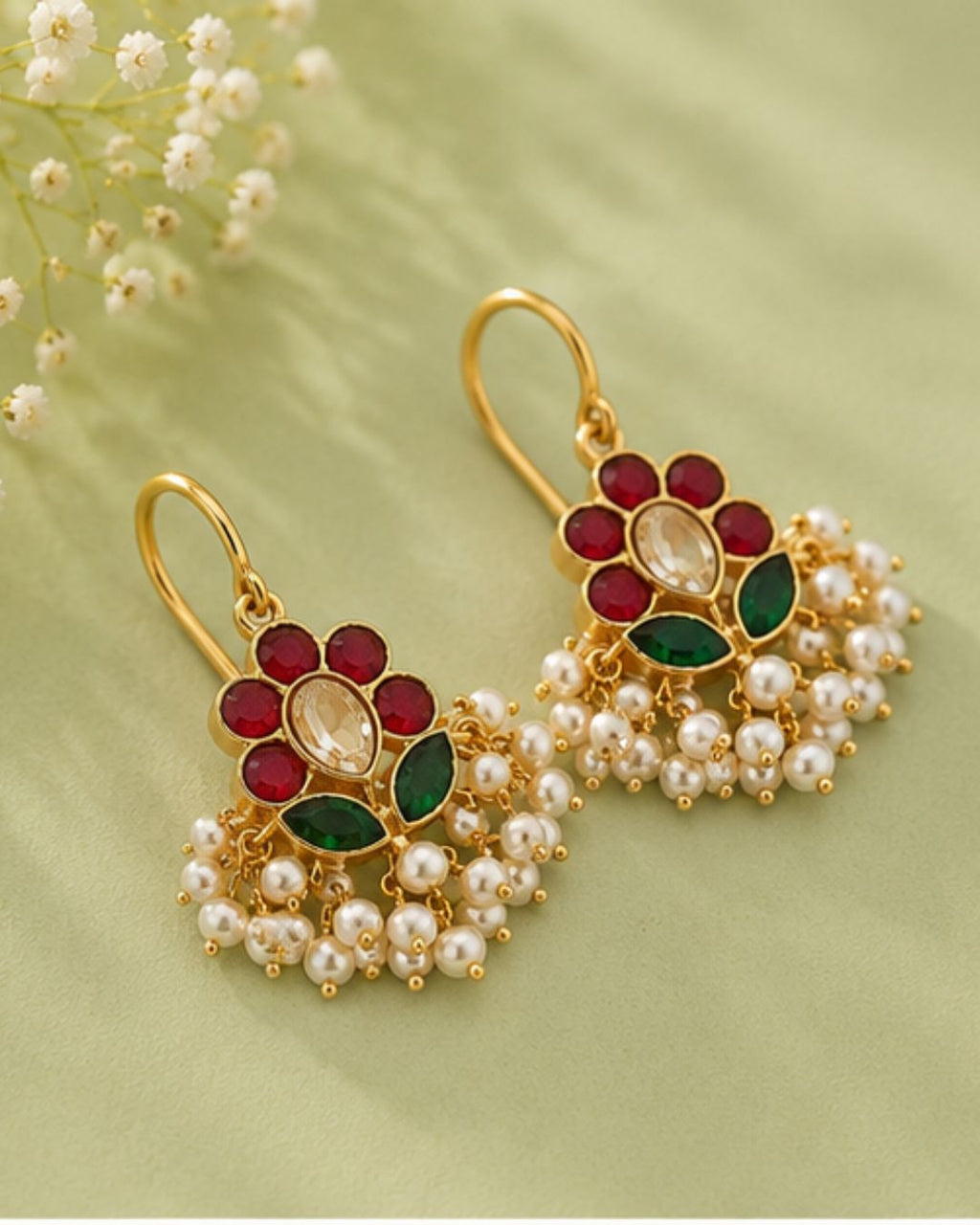 Padma Noor Kundan Pearl Ear Cuffs | Kundan & Pearl Bugadi Style Ear Cuffs | Traditional & Festive Jewellery