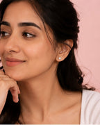 Celeste Halo Solitaire Stud Earrings | Gold-Plated CZ Studs