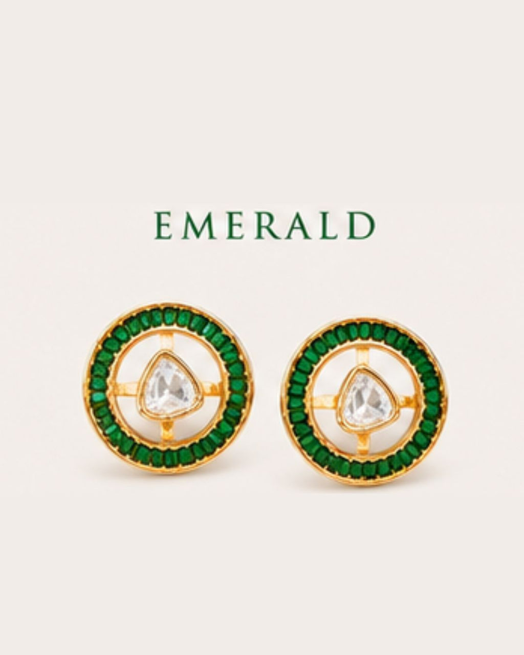 Aarini Convertible Kundan Stud Earrings | Ruby, Emerald & Clear