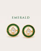Aarini Convertible Kundan Stud Earrings | Ruby, Emerald & Clear