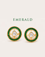 Aarini Convertible Kundan Stud Earrings | Ruby, Emerald & Clear