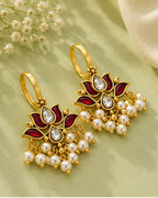 Premium Kundan & Pearl Bugadi Ear Cuffs | Traditional & Festive Jewellery Cubic Zirconia Alloy Cuff Earring, Drops & Danglers