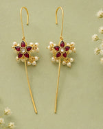 Pushpa Pearl Ear Cuff | Pearl Sui Dhaaga Earrings | 18K Gold Plated Jewellery