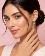 2-in-1 Stud & Drop Earrings | 18K Gold Plated Anti-Tarnish CZ Daily Wear Convertible Earrings