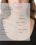 Solitaire Grace Necklace | Pear Solitaire Pendant Snake Chain | Anti-Tarnish Gold Plated