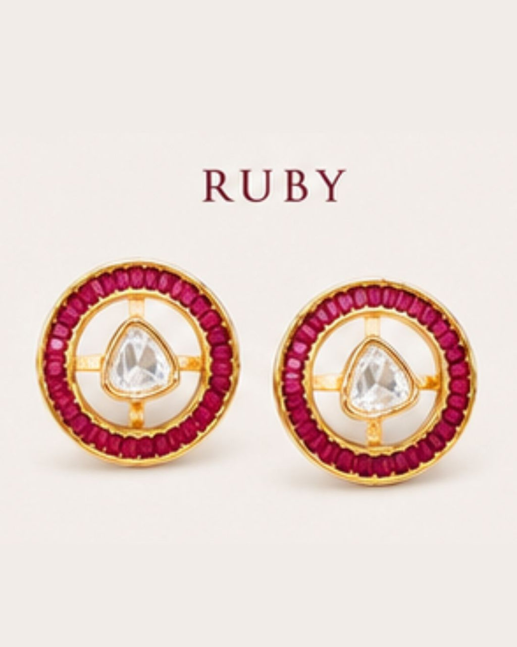 Aarini Convertible Kundan Stud Earrings | Ruby, Emerald & Clear