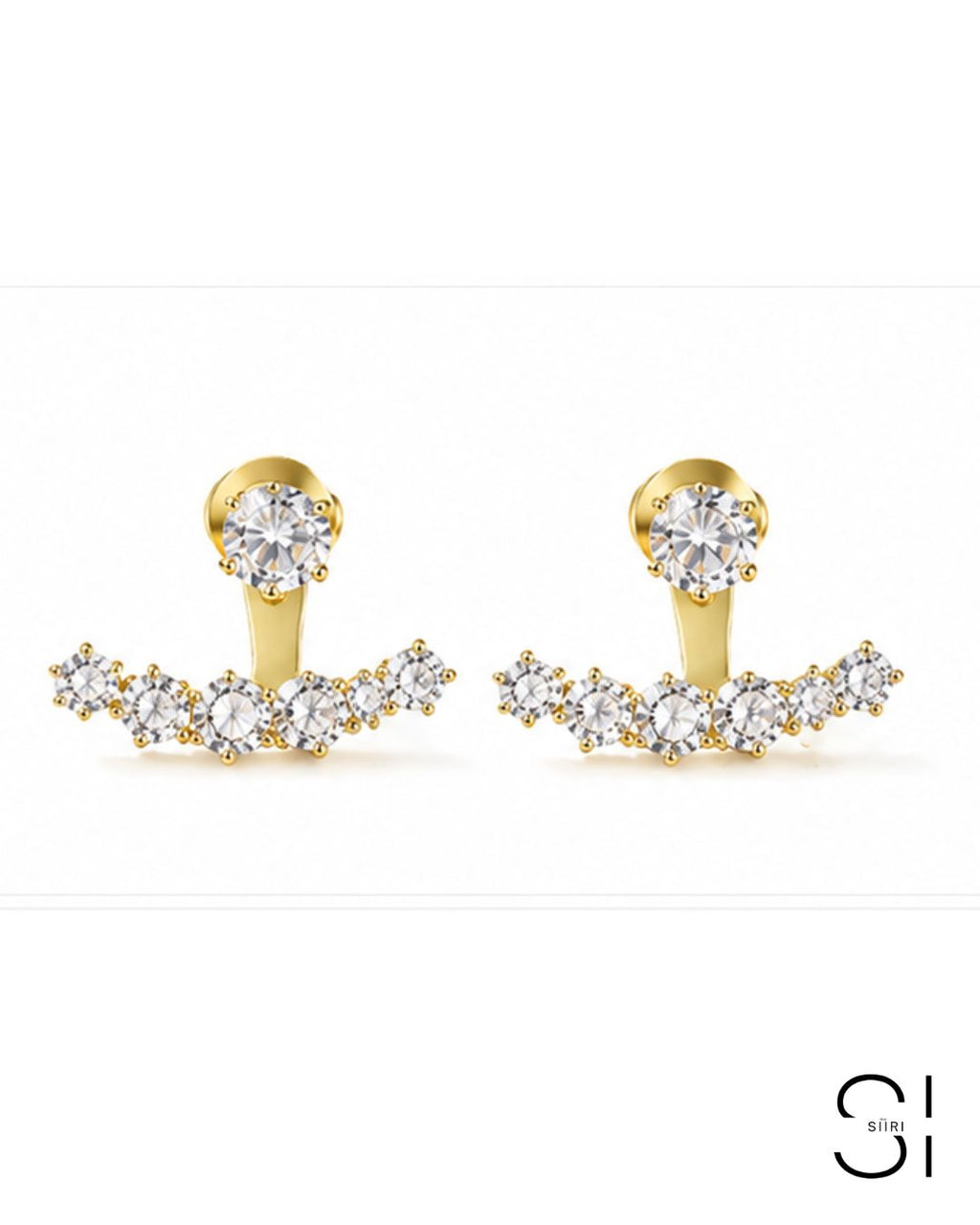 Celeste CZ Ear Jacket Earrings | 18K Gold Plated Cubic Zirconia Stud Earrings