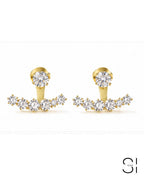 Celeste CZ Ear Jacket Earrings | 18K Gold Plated Cubic Zirconia Stud Earrings