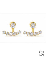 Celeste CZ Ear Jacket Earrings | 18K Gold Plated Cubic Zirconia Stud Earrings