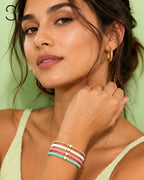 Candy Hearts Bracelet Stack | Set of 4 Colorful Stretch Bracelets for Women