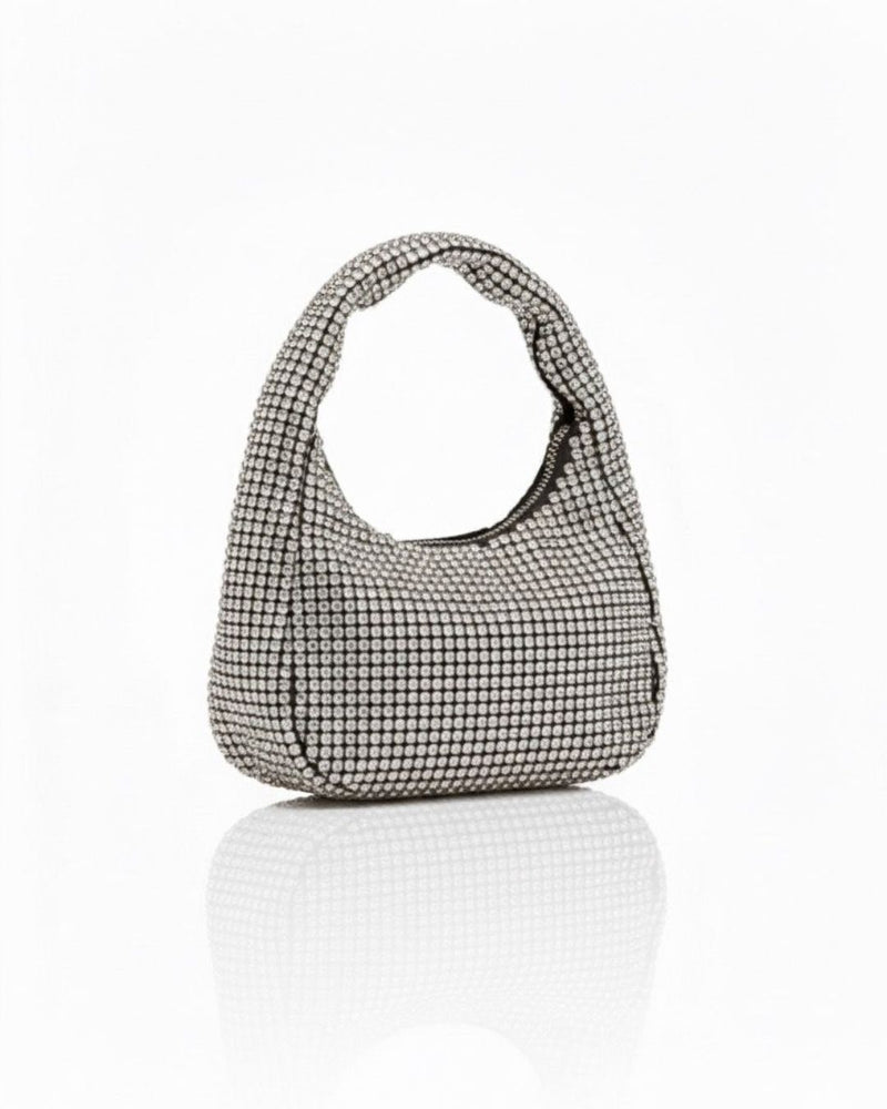 Midnight Crystal Shoulder Bag Rhinestone Mini Hobo Multipurpose Bag