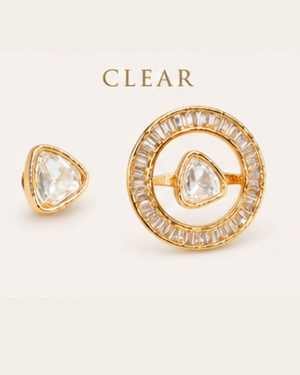 Aarini Convertible Kundan Stud Earrings | Ruby, Emerald & Clear