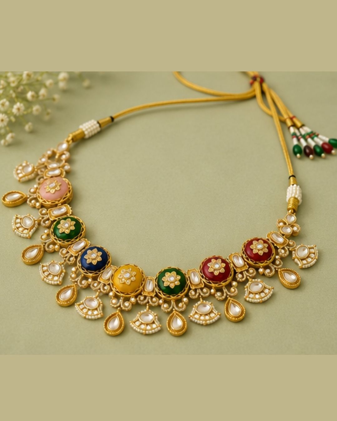 Rang Noor Heavy Multicoloured Bridal Set | 18K Gold Plated Festive & Wedding Statement Jewellery