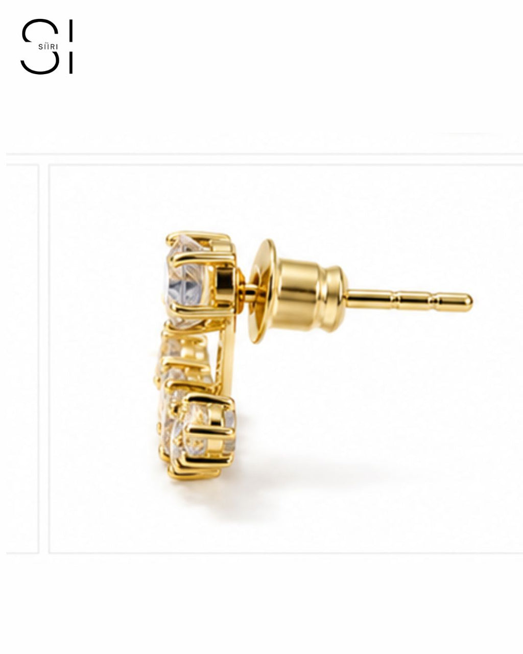Celeste CZ Ear Jacket Earrings | 18K Gold Plated Cubic Zirconia Stud Earrings