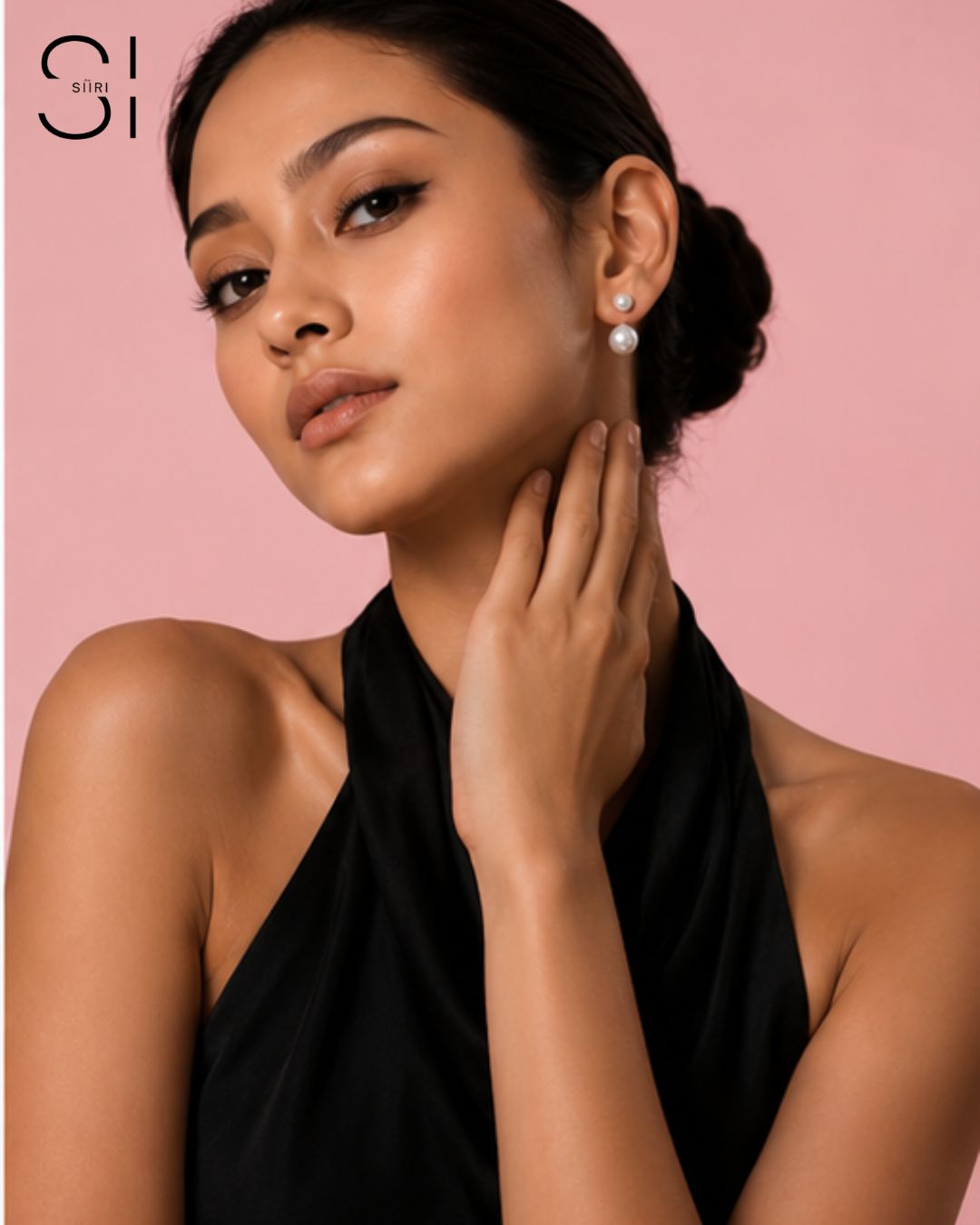 Luna Pearl Ear Jacket Earrings | 18K Gold Plated Double Pearl Stud Earrings