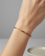 Sterling Silver Cubic Zirconia Tennis Bracelet | 18K Gold Plated Adjustable 925 Silver Bracelet