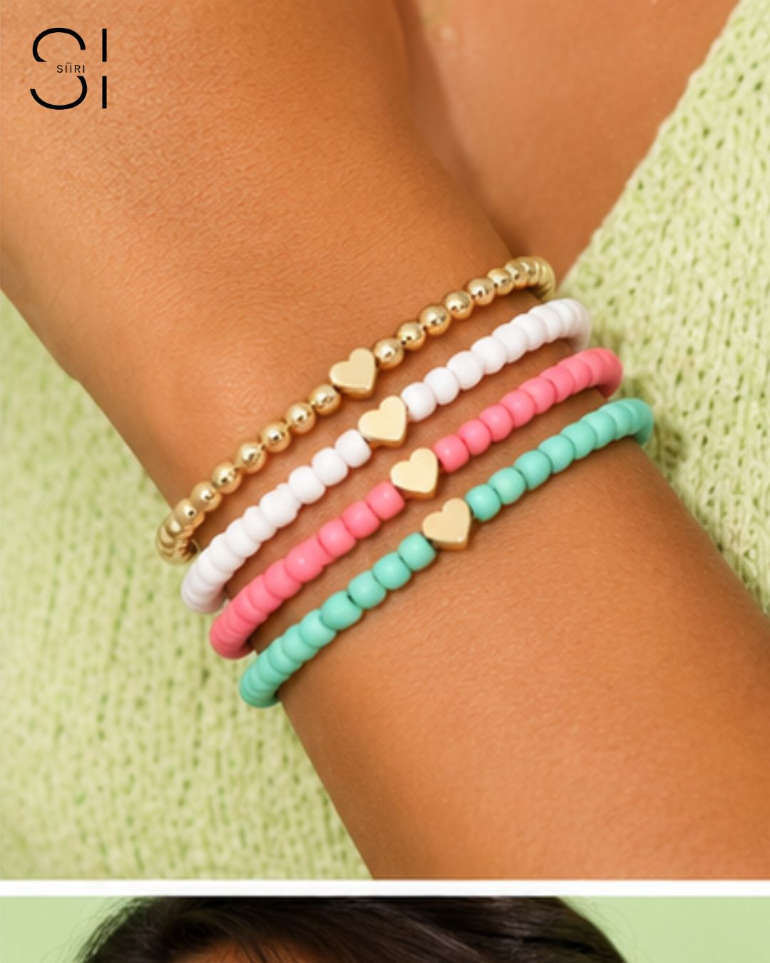 Candy Hearts Bracelet Stack | Set of 4 Colorful Stretch Bracelets for Women