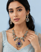 Sabhyaraa Heritage Multicoloured Stone Heavy Set | Bridal Statement Jewellery