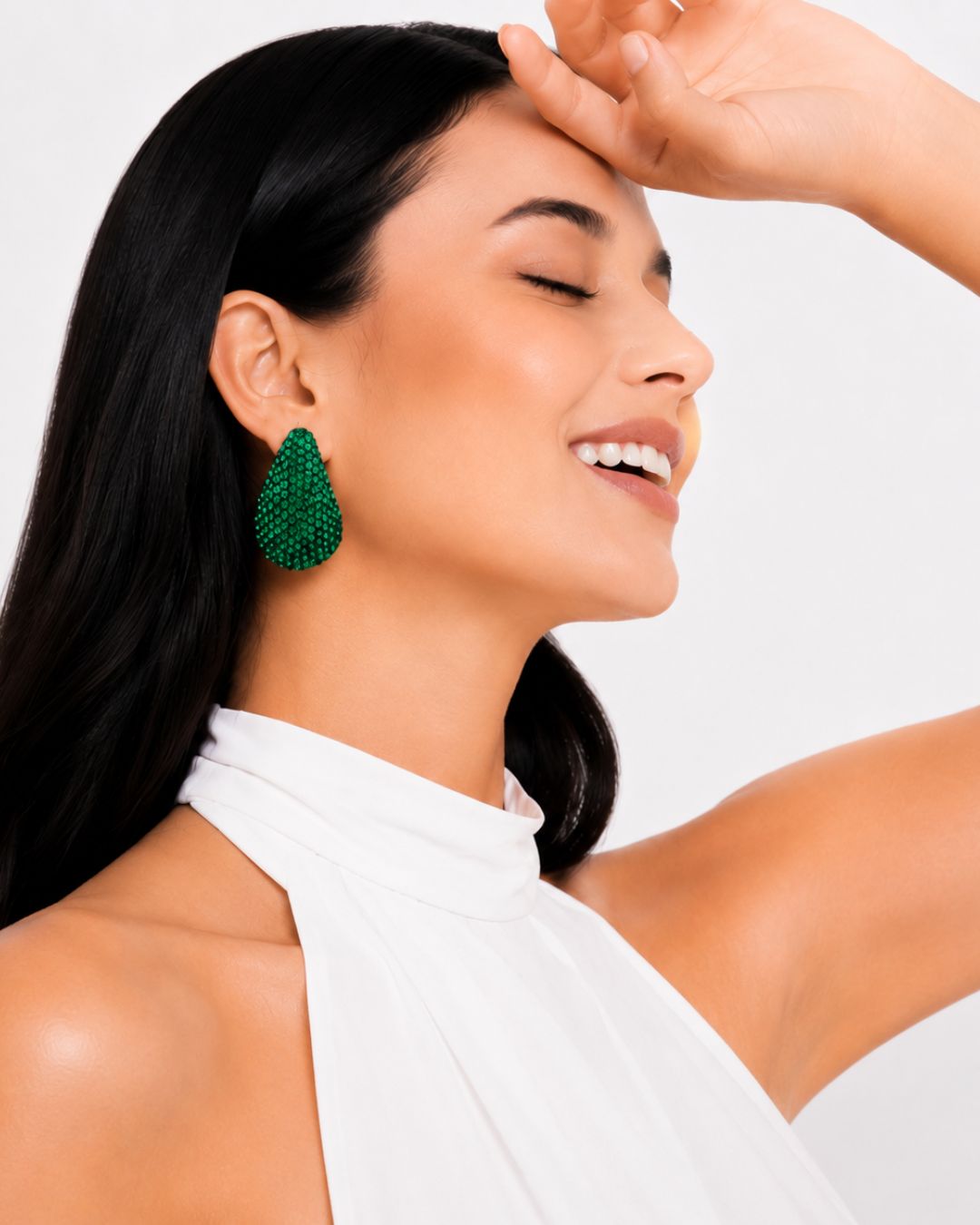 Aurora Teardrop Statement Earrings | Hand-Beaded Crystal Drop Earrings