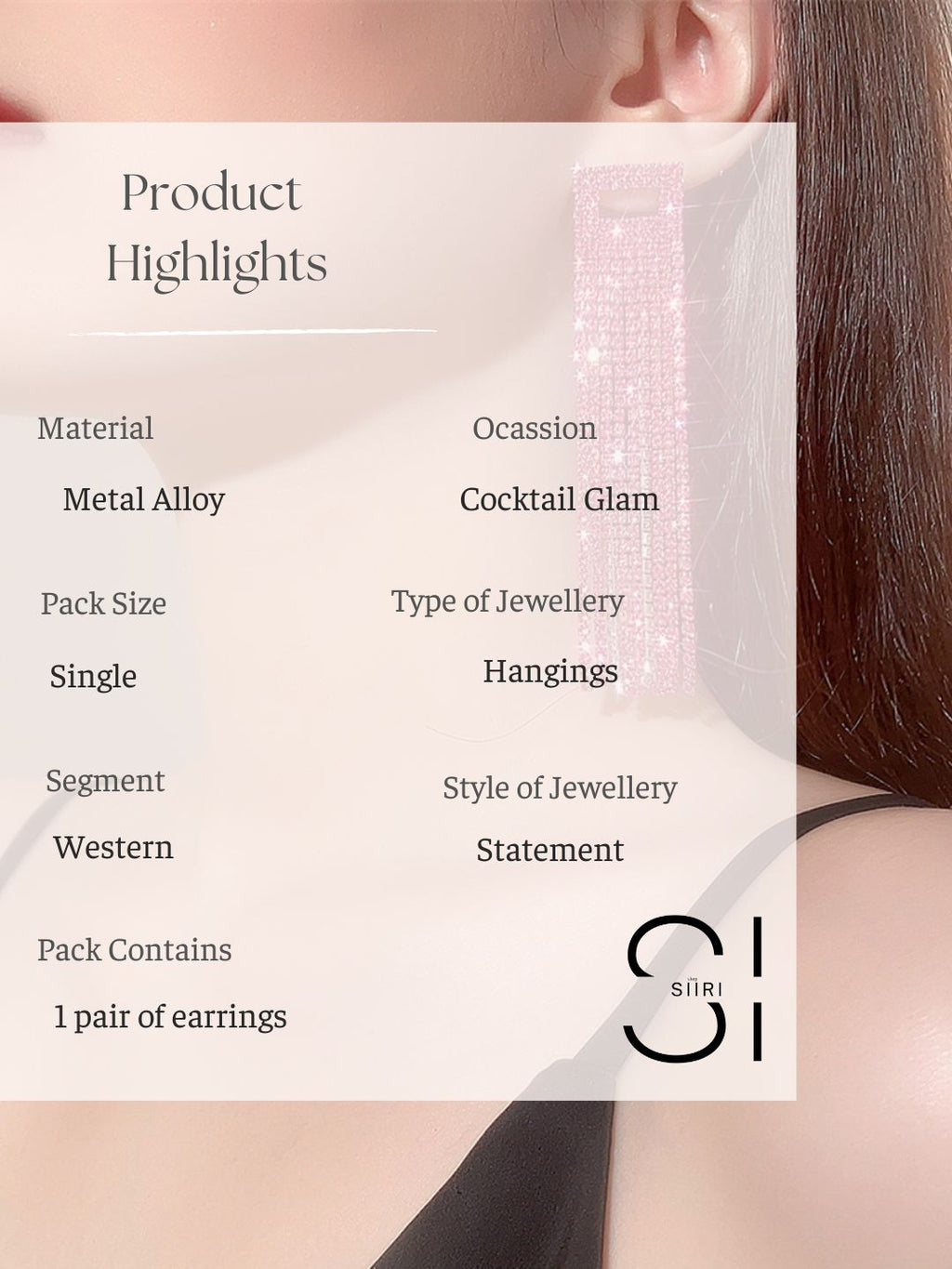 Pink Statement Rhinestone Danglers