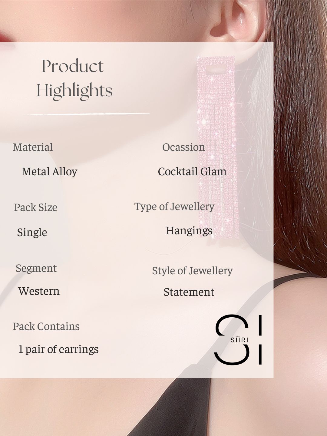 Pink Statement Rhinestone Danglers
