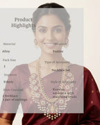 Padmavalli Lakshmi Bridal Haar Set | 18K Gold Plated Red, Green Guttapusalu & Pearl Drop Statement Jewellery