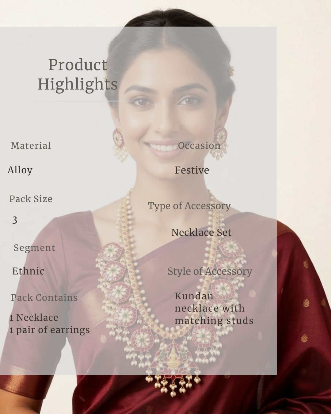 Padmavalli Lakshmi Bridal Haar Set | 18K Gold Plated Red, Green Guttapusalu & Pearl Drop Statement Jewellery