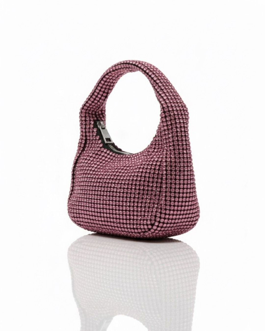Midnight Crystal Shoulder Bag Rhinestone Mini Hobo Multipurpose Bag
