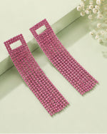 Pink Statement Rhinestone Danglers