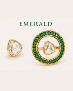 Aarini Convertible Kundan Stud Earrings | Ruby, Emerald & Clear