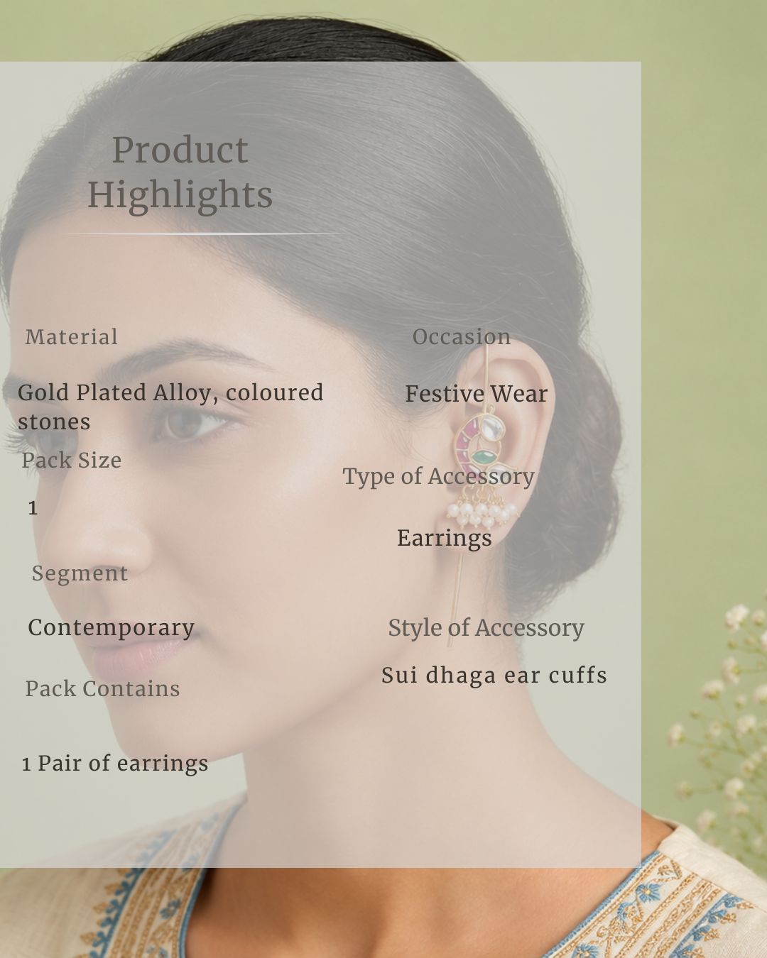 Mayura Mini Bird Ear Cuff | 18K Gold Plated Bird Motif Earrings