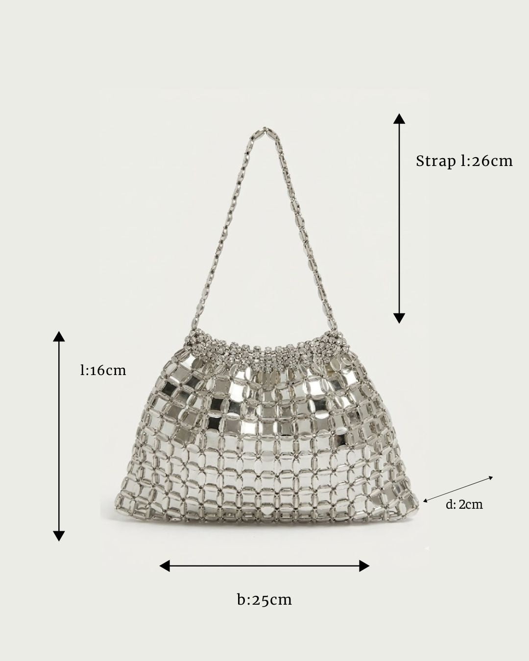 GlamBam Beaded Handbag | Gold & Silver Party Wear Statement Shoulder Bag