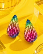 Aurora Teardrop Statement Earrings | Hand-Beaded Crystal Drop Earrings