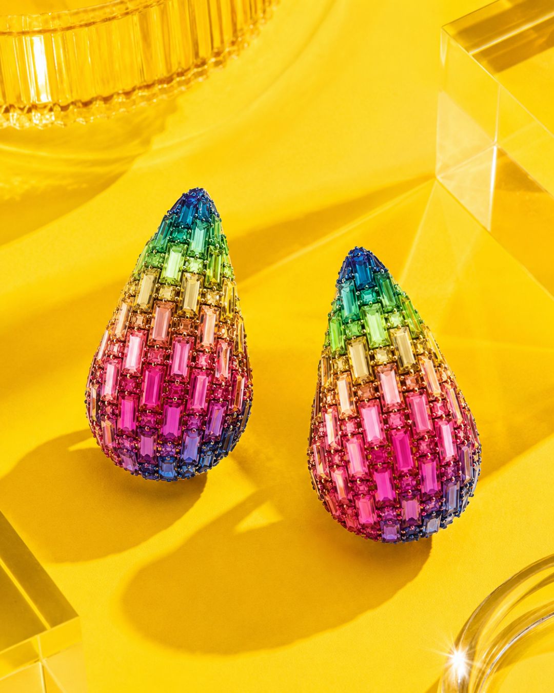 Aurora Teardrop Statement Earrings | Hand-Beaded Crystal Drop Earrings