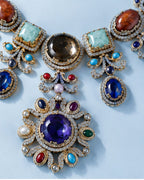 Sabhyaraa Heritage Multicoloured Stone Heavy Set | Bridal Statement Jewellery