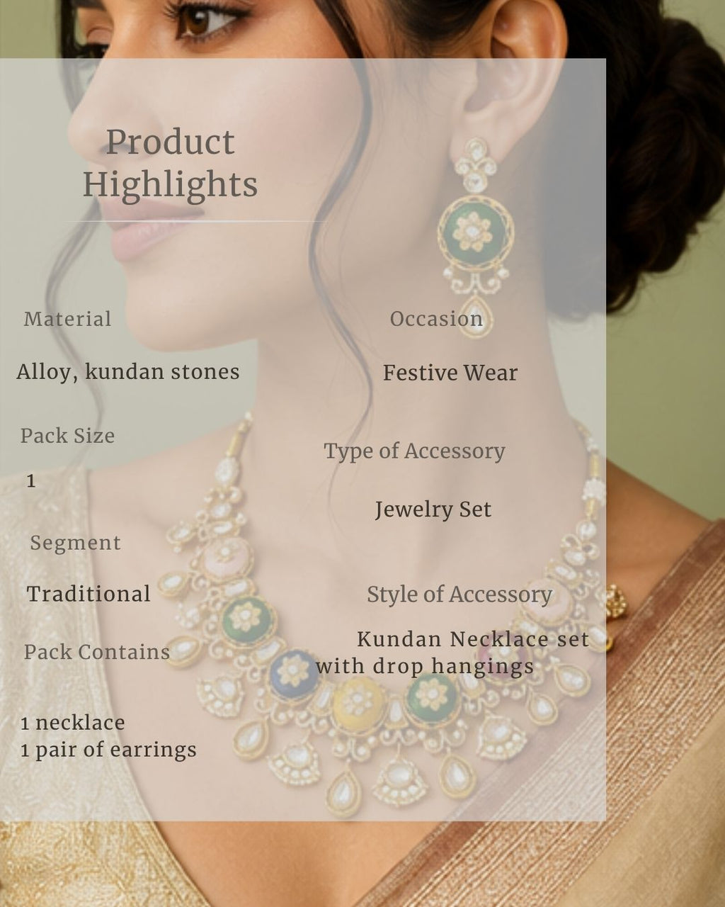 Rang Noor Heavy Multicoloured Bridal Set | 18K Gold Plated Festive & Wedding Statement Jewellery