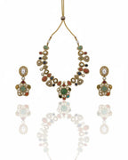 Sabhyaraa Heavy Multicoloured Bridal Designer Set | Royal Indo-Western Wedding Statement Jewellery