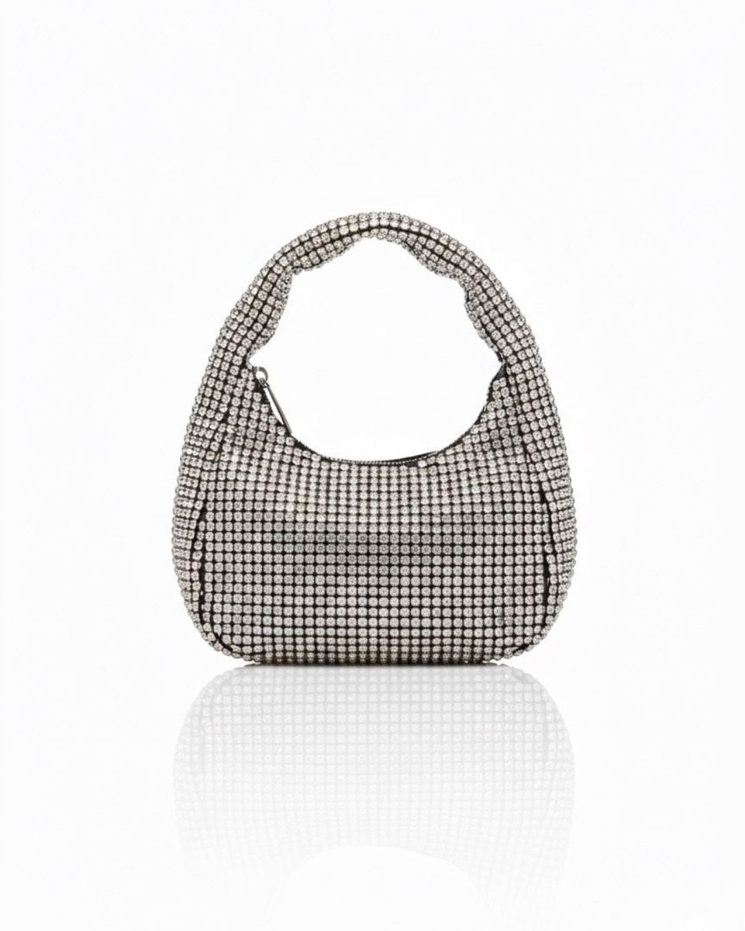 Midnight Crystal Shoulder Bag Rhinestone Mini Hobo Multipurpose Bag