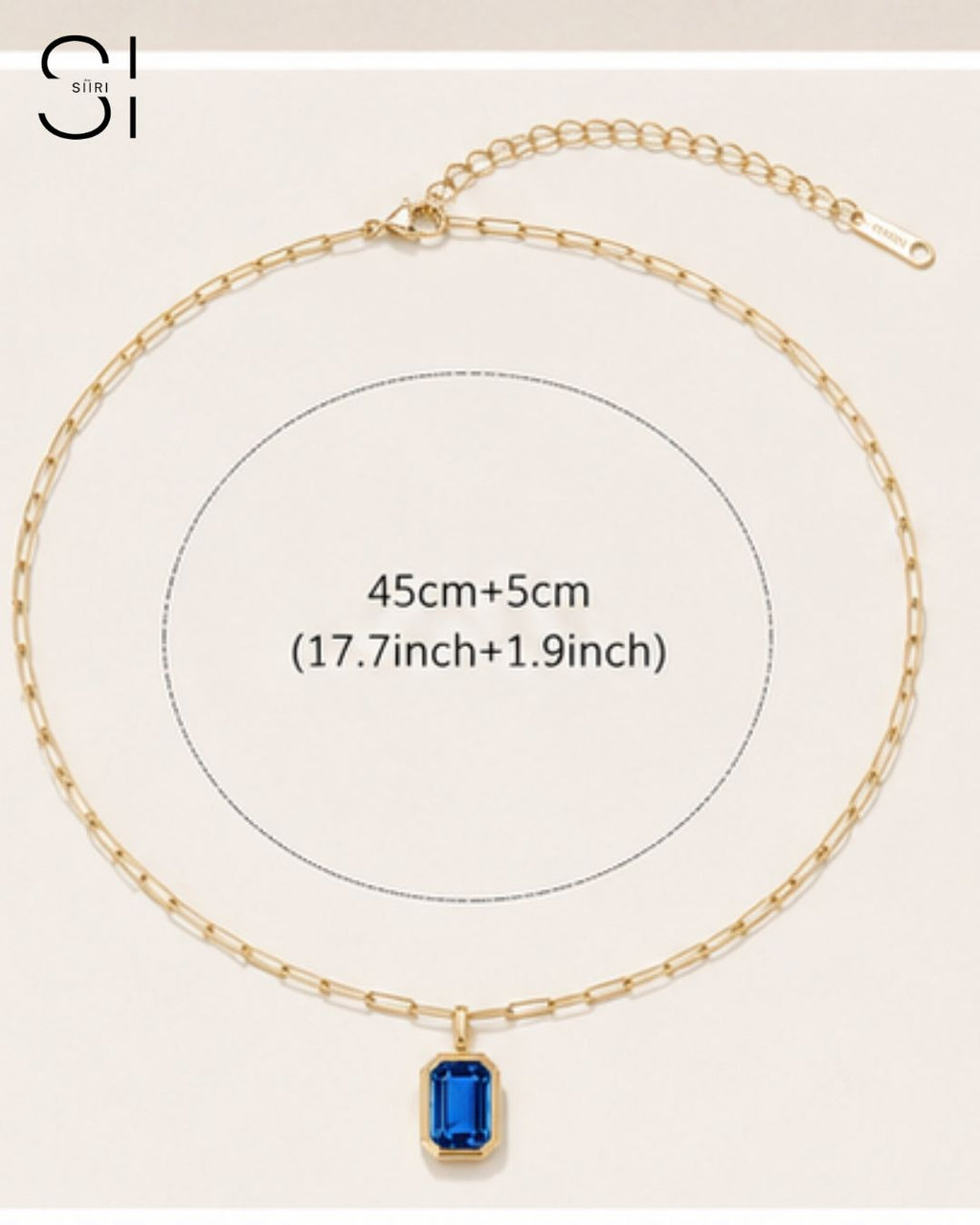 Aurelia Emerald Cut Pendant Necklace | 18K Gold Plated Crystal Pendant Necklace