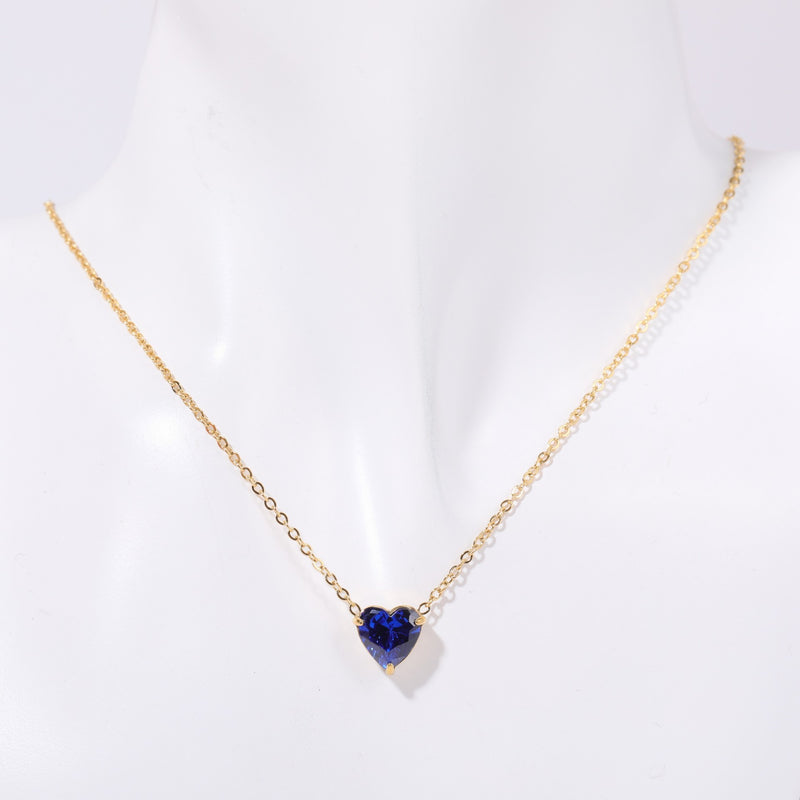 Birthstone Heart shaped Pendant Necklace