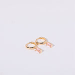 Birthstone Baguette Huggies: 18K Gold Plated