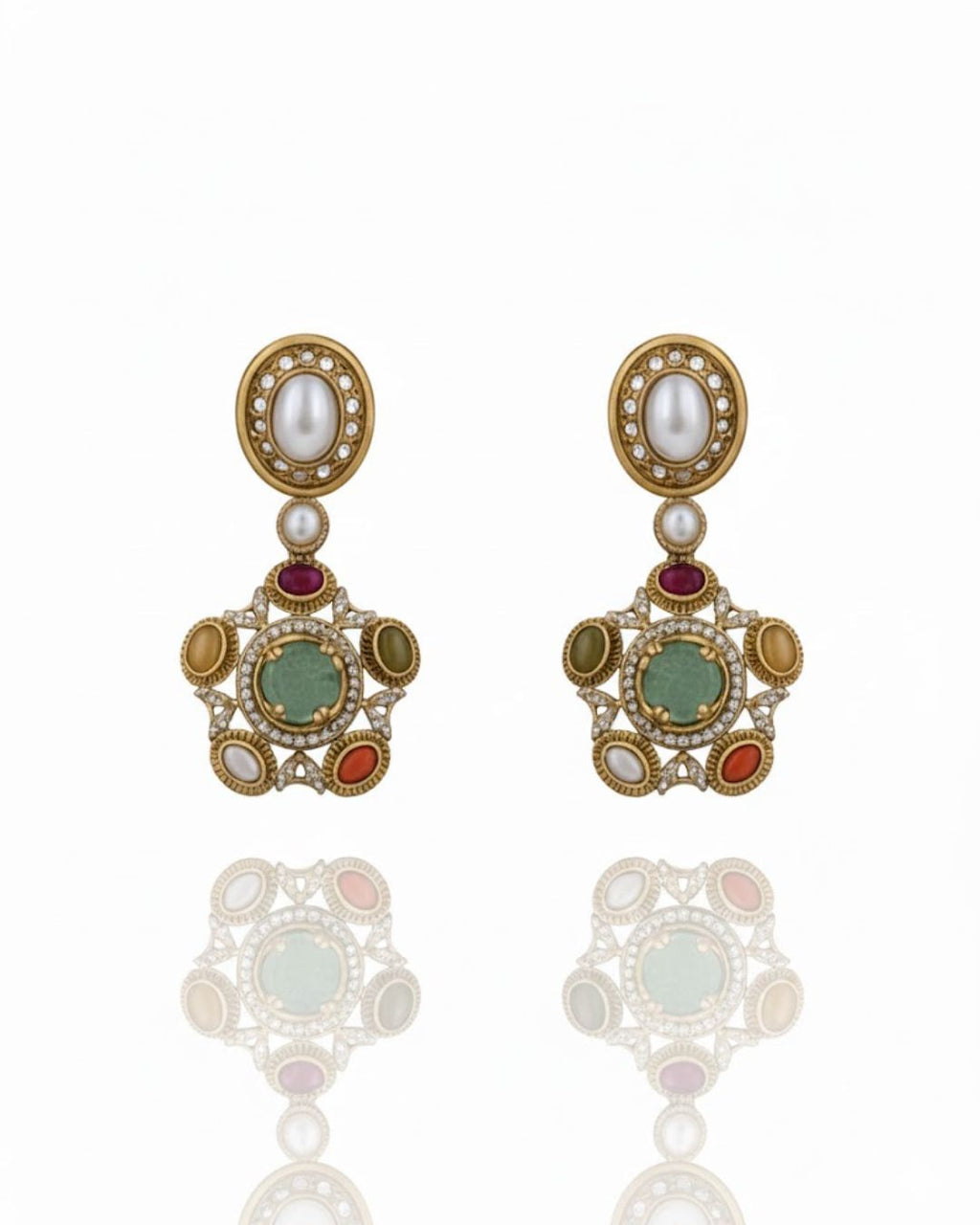 Sabhyaraa Heavy Multicoloured Bridal Designer Set | Royal Indo-Western Wedding Statement Jewellery