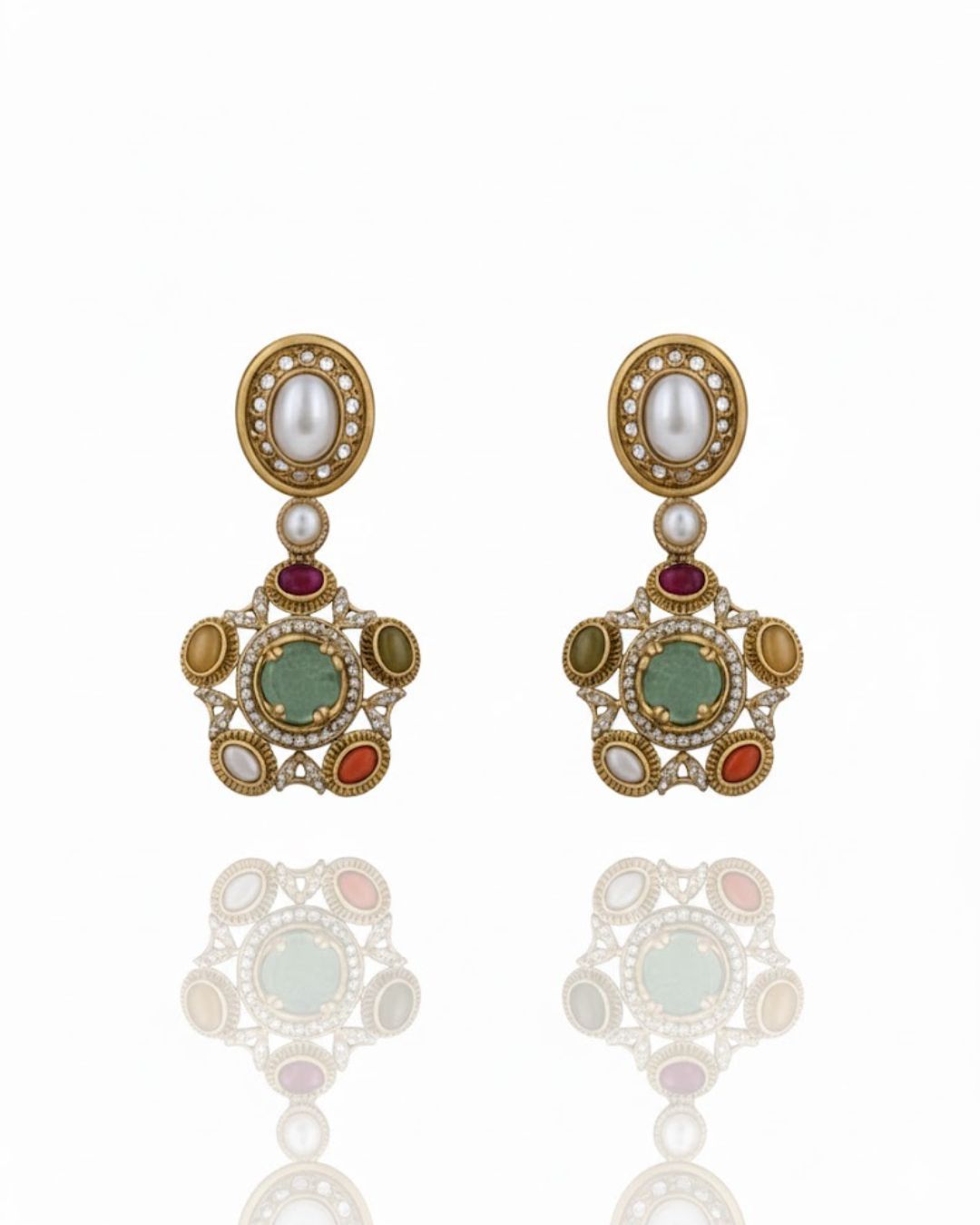 Sabhyaraa Heavy Multicoloured Bridal Designer Set | Royal Indo-Western Wedding Statement Jewellery