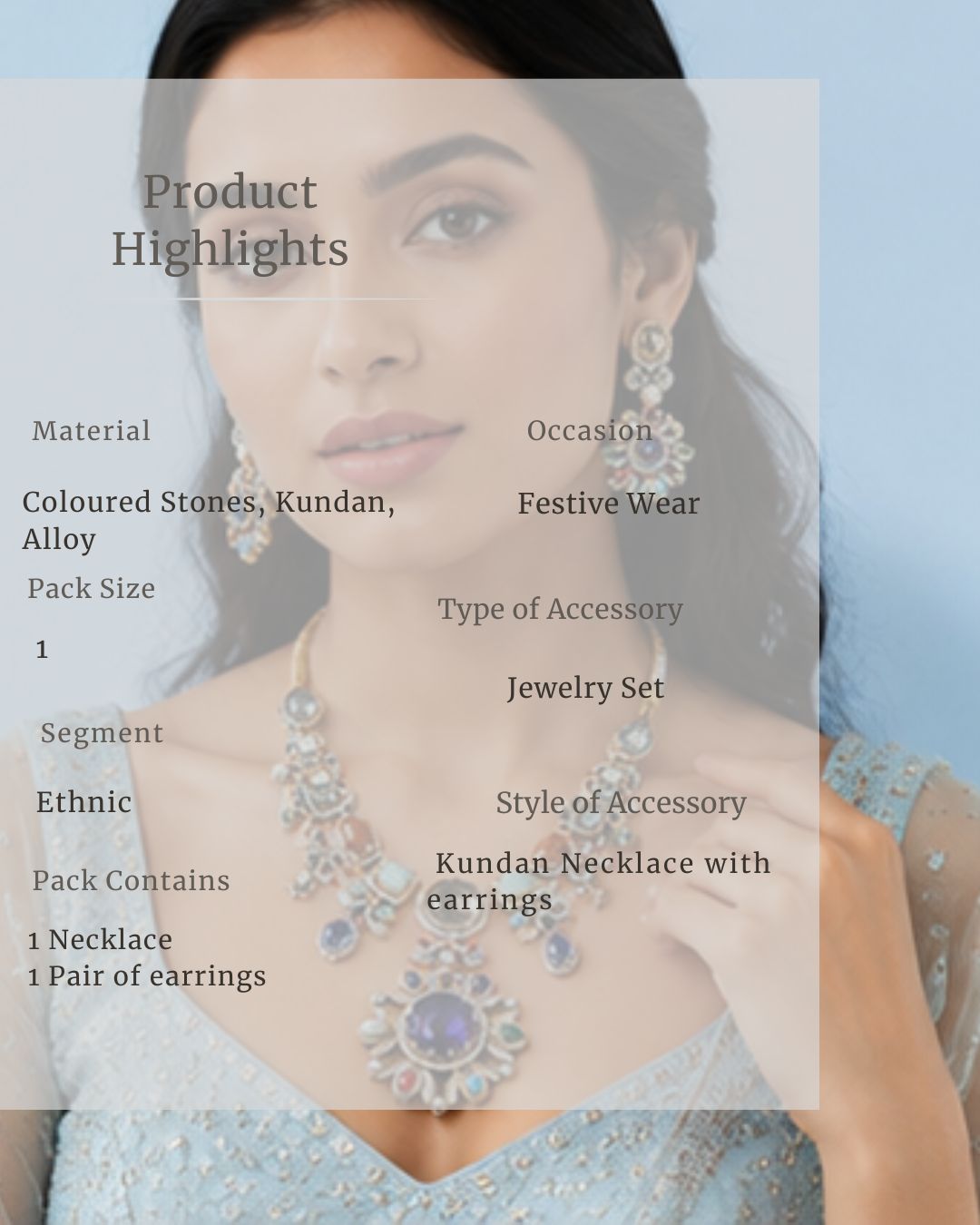 Sabhyaraa Heritage Multicoloured Stone Heavy Set | Bridal Statement Jewellery