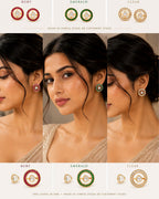 Aarini Convertible Kundan Stud Earrings | Ruby, Emerald & Clear