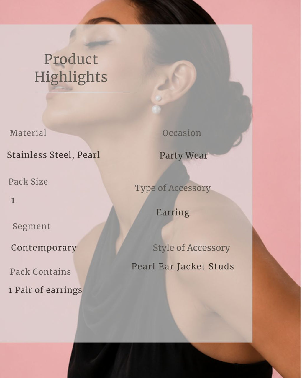 Luna Pearl Ear Jacket Earrings | 18K Gold Plated Double Pearl Stud Earrings